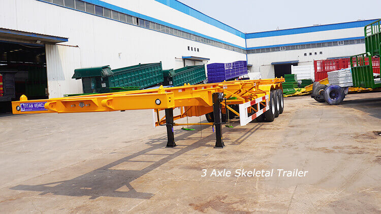 3 Axle 40ft 60ton Skeletal Trailer for Sale