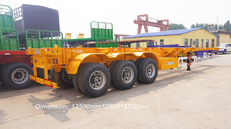 3 Axle 40ft 60ton Skeletal Trailer for Sale