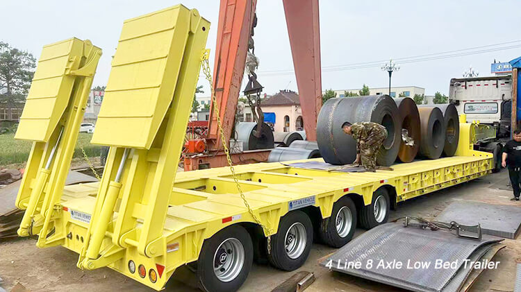 4 Line 8 Axle 150ton Low Bed Truck for Sale Price in Malawi
