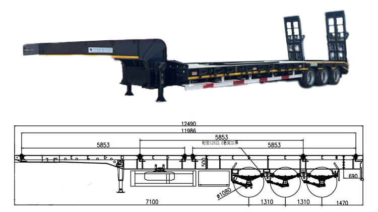 3 Axle Low Bed Trailer for Sale Price in Malawi