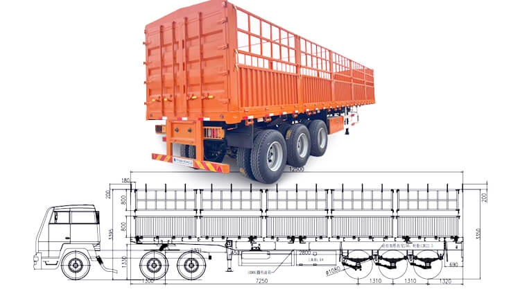 3 Axle 60ton Cargo Fence Trailer for Sale in Malawi