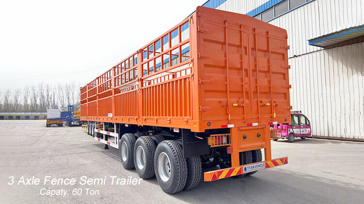 3 Axle 60ton Cargo Fence Trailer for Sale in Malawi
