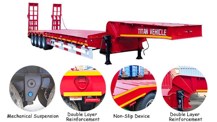 4 Axle Low Bed Trailer Truck | Truck Trailer Low Bed for Sale in Malawi
