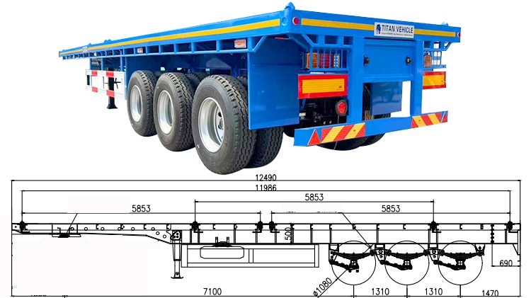 Tri Axle Semi Flatbed Trailer for Sale in Malawi