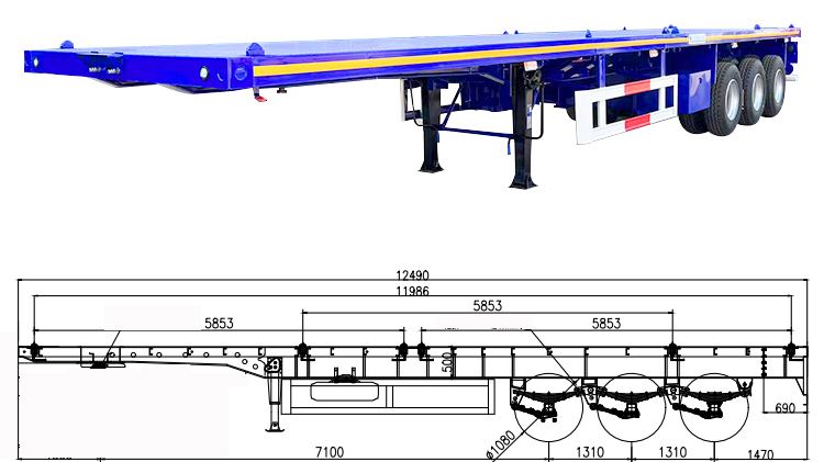 3 Axle Flatbed for Sale | Flat Bed Trailer for Sale in Malawi