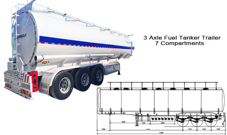 3 Axle 42000 Liters Diesel Fuel Tank Trailer for Sale in Malawi