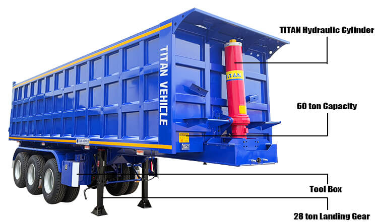 3 Axle Dump Semi Trailer for Sale in Malawi