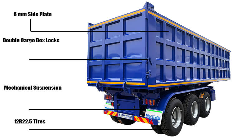 3 Axle Dump Semi Trailer for Sale in Malawi