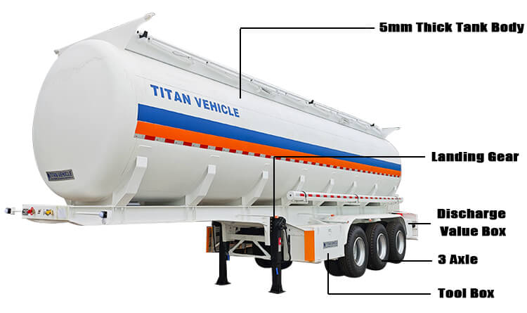 3 Axle 45000 Liters Crude Oil Tanker Trailer for Sale in Malawi