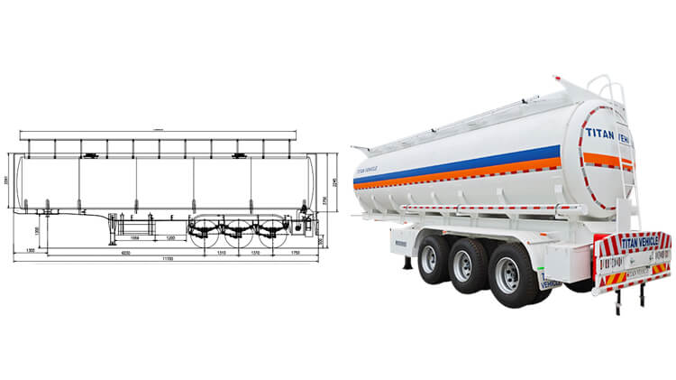 3 Axle 45000 Liters Crude Oil Tanker Trailer for Sale in Malawi