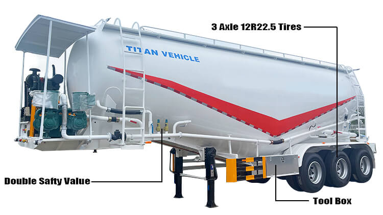 3 Axle Bulk Cement Tanker Trailer for Sale in Malawi