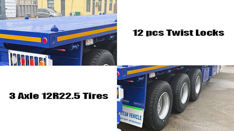 3 Axle Flatbed Semi Trailer | Flat Bed Trailers for Sale Near Me in Malawi