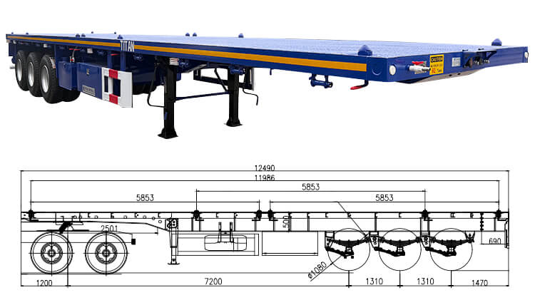 3 Axle Flatbed Semi Trailer | Flat Bed Trailers for Sale Near Me in Malawi