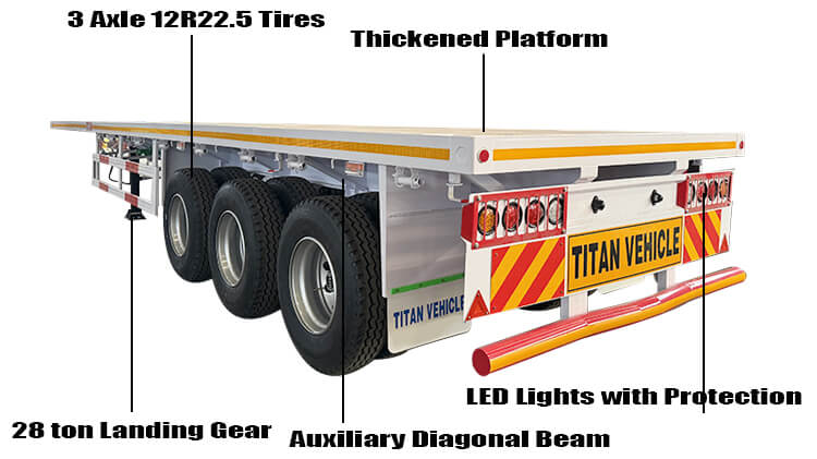 Heavy Duty 3 Axle Flatbed Trailer for Sale in Malawi