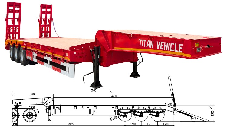 3 Axle Low Bed Trailer Truck for Sale Price in Malawi