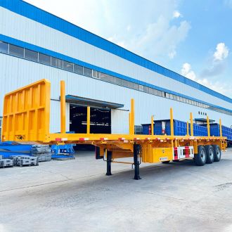 3 Axle 40 Ft Flatbed Trailer with Columns